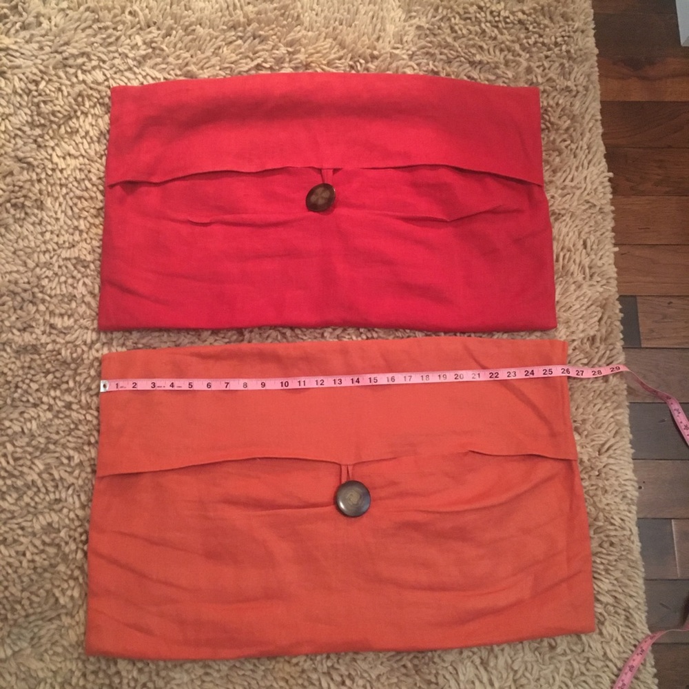 2 Pottery Barn linen pillow covers 16x26 linen